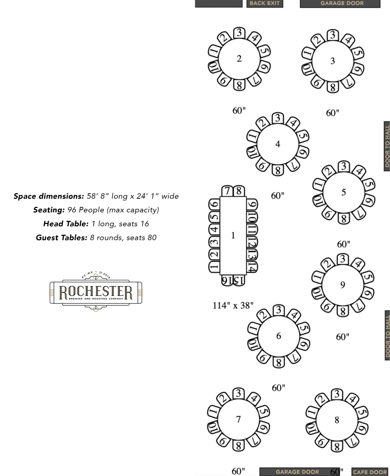 Event Space Floor Plans – Rochester Brewing and Roasting Company