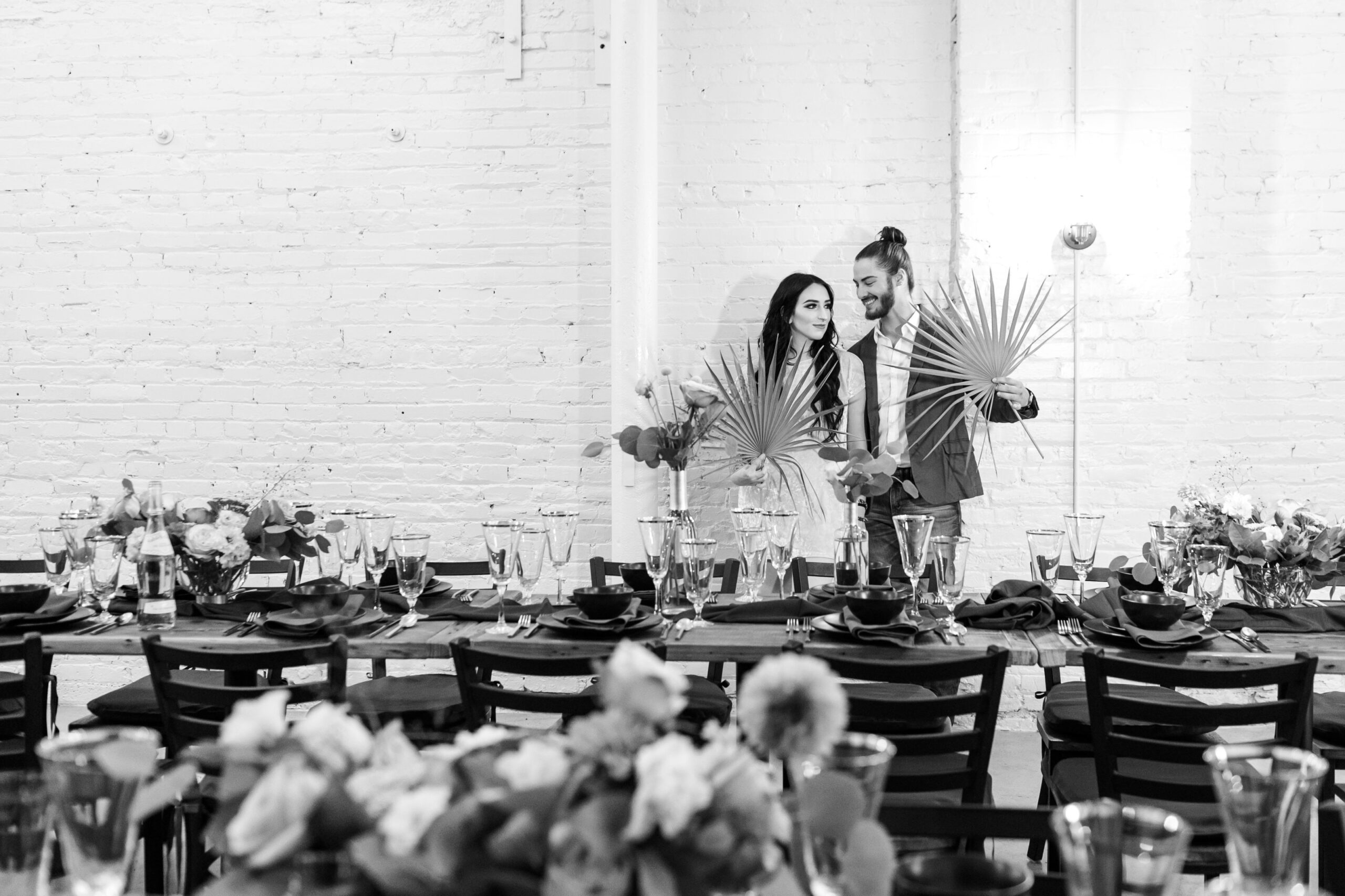 Newly wedded couple at Rochester Roasting and Brewing Company event space